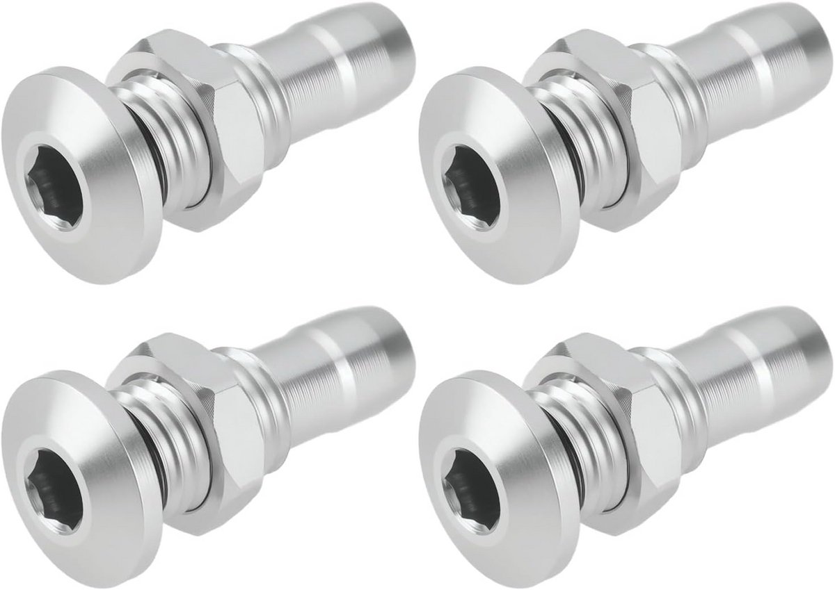 Set van 4 Wateruitlaat Nozzles M8 voor RC Boot Koelsysteem - Aluminium Watertepel Vervanging