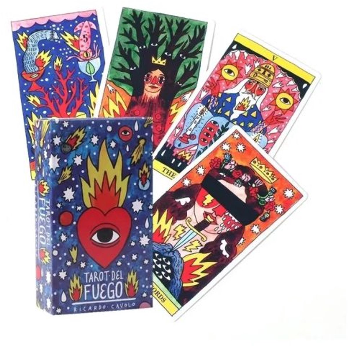 Fournier tarot kaarten Tarot del Fuego Ricardo Cavolo multicolor.