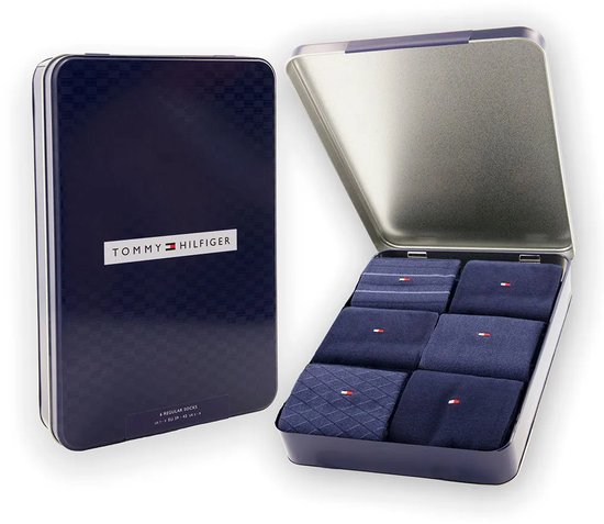 Tommy Hilfiger Herensokken Giftbox 6-Pack Navy