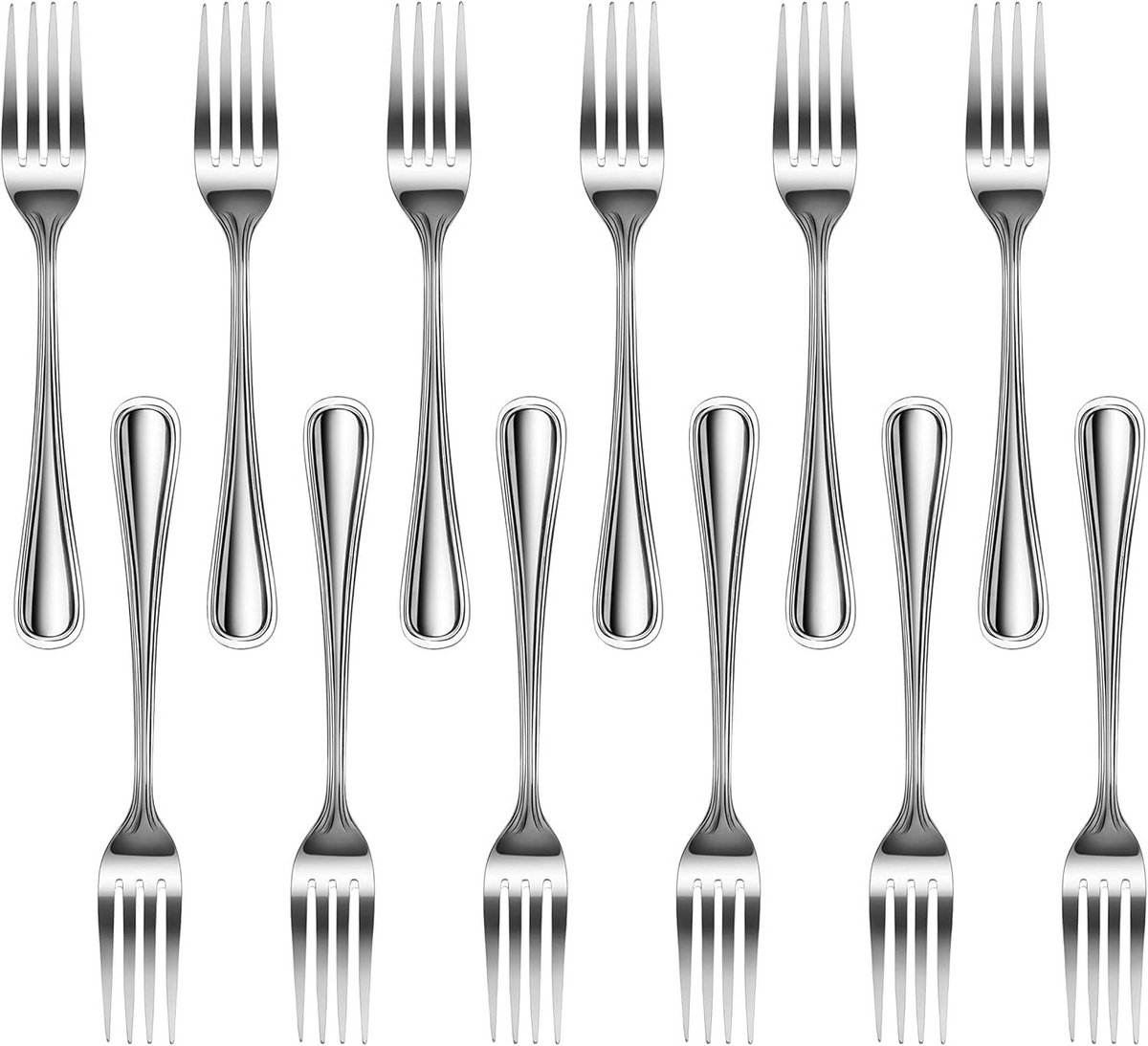 Set van 12 Serveervorken Roestvrij Staal Slank Model Dinerbestek Onderhoudsvriendelijk