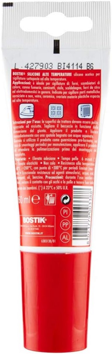 Hoge Temperatuur Ziliconenkit Rood ML. 60 Temperatuurbestendig