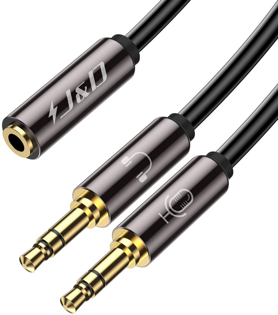 3.5mm Hoofdtelefoon Splitter Adapter - Y-Kabel voor PC/Laptop Microfoon en Audio Jack