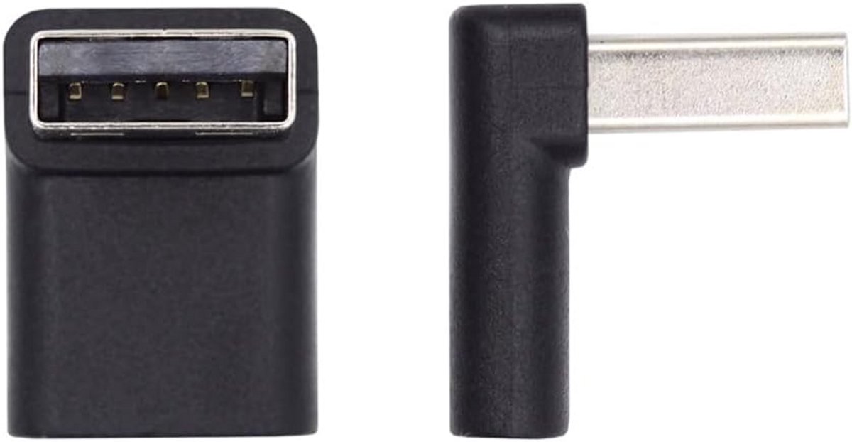 USB-C Vrouwelijk naar USB 3.0 A Mannelijk Adapter - 90 Graden Hoekig - Data Overdracht