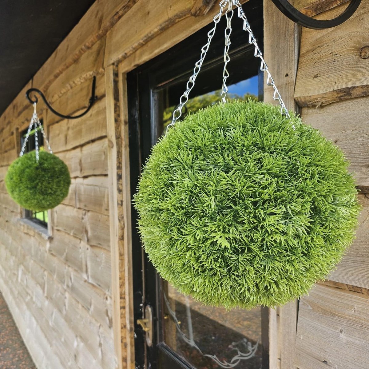 2 Stuks Kunst Buxusbollen 28cm - Hangende Topiary Bol Groen