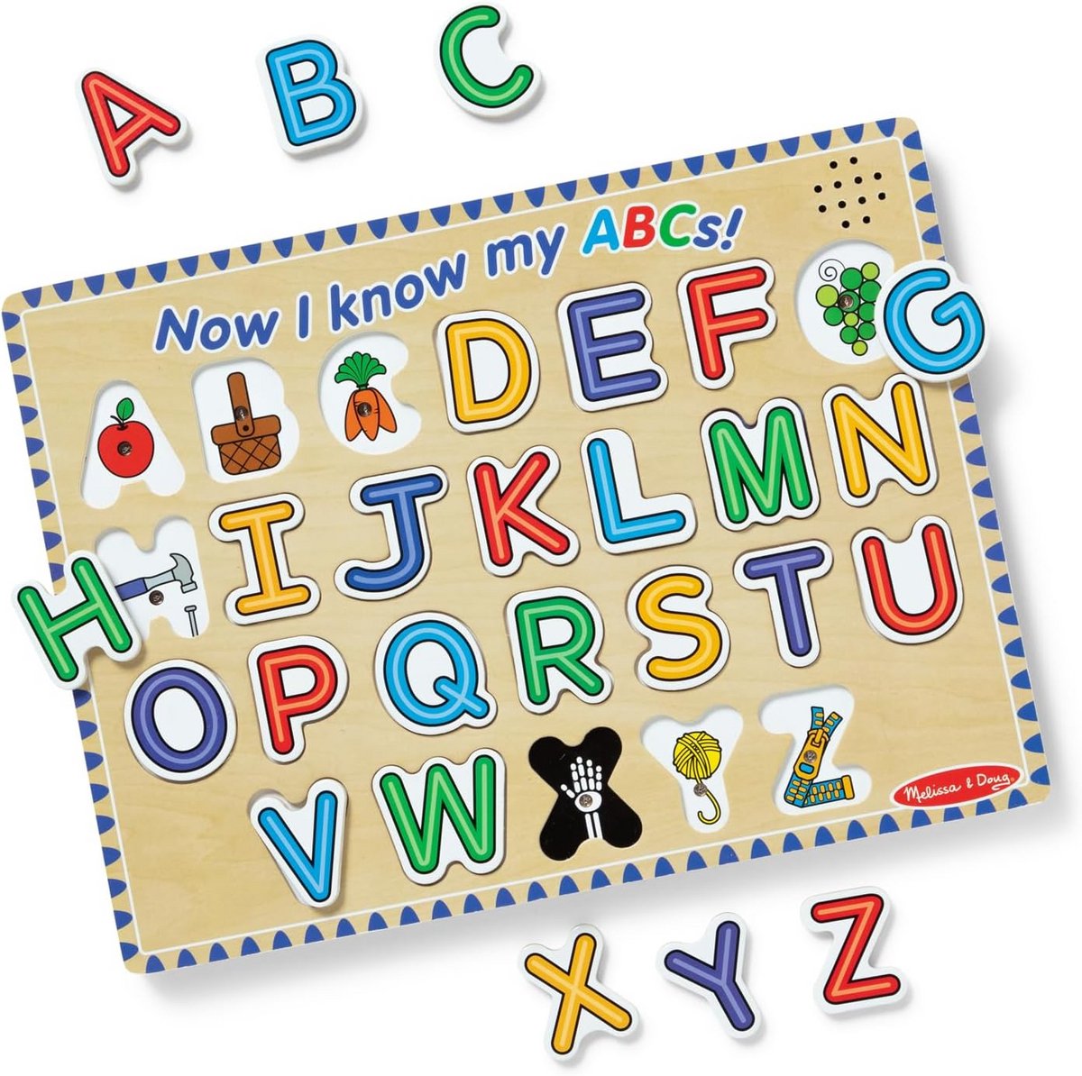 Houten Alfabet Puzzel met Geluidseffecten voor Kinderen (26 Stuks) Leer ABC