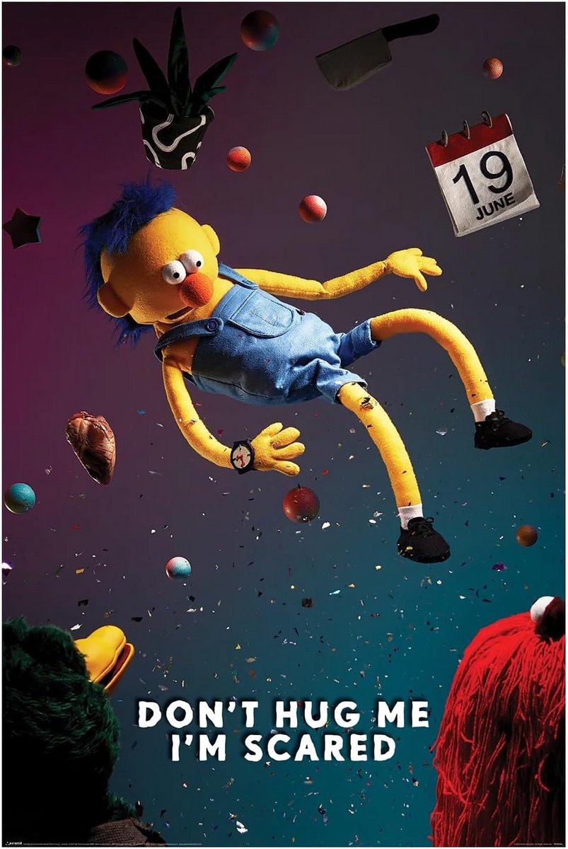 Griezelige Poster Niet Knuffelen Ik Ben Bevreesd – Vallend Thema – 61 x 91,5 cm