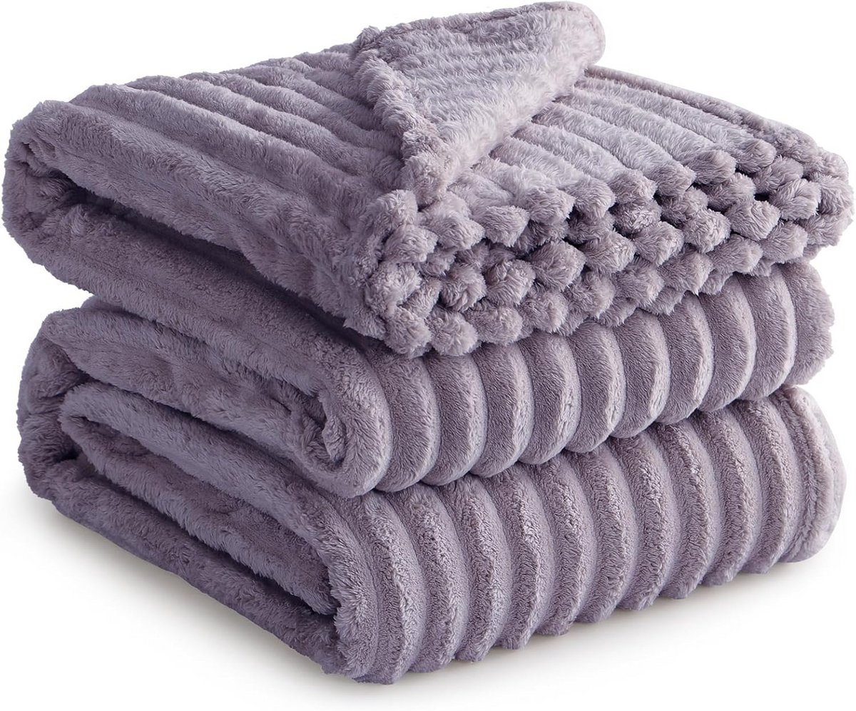 Extra Zachte Fleece Spookdeken voor Tweepersoonsbed of Bank 220 x 240 cm Warm Paars