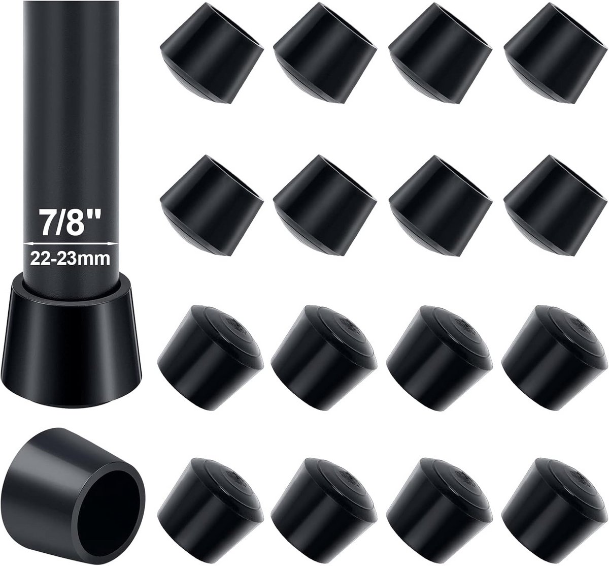 Set van 16 Stoel Dopjesrubber 22 mm voor Bescherming Tegen Krassen en Geluid