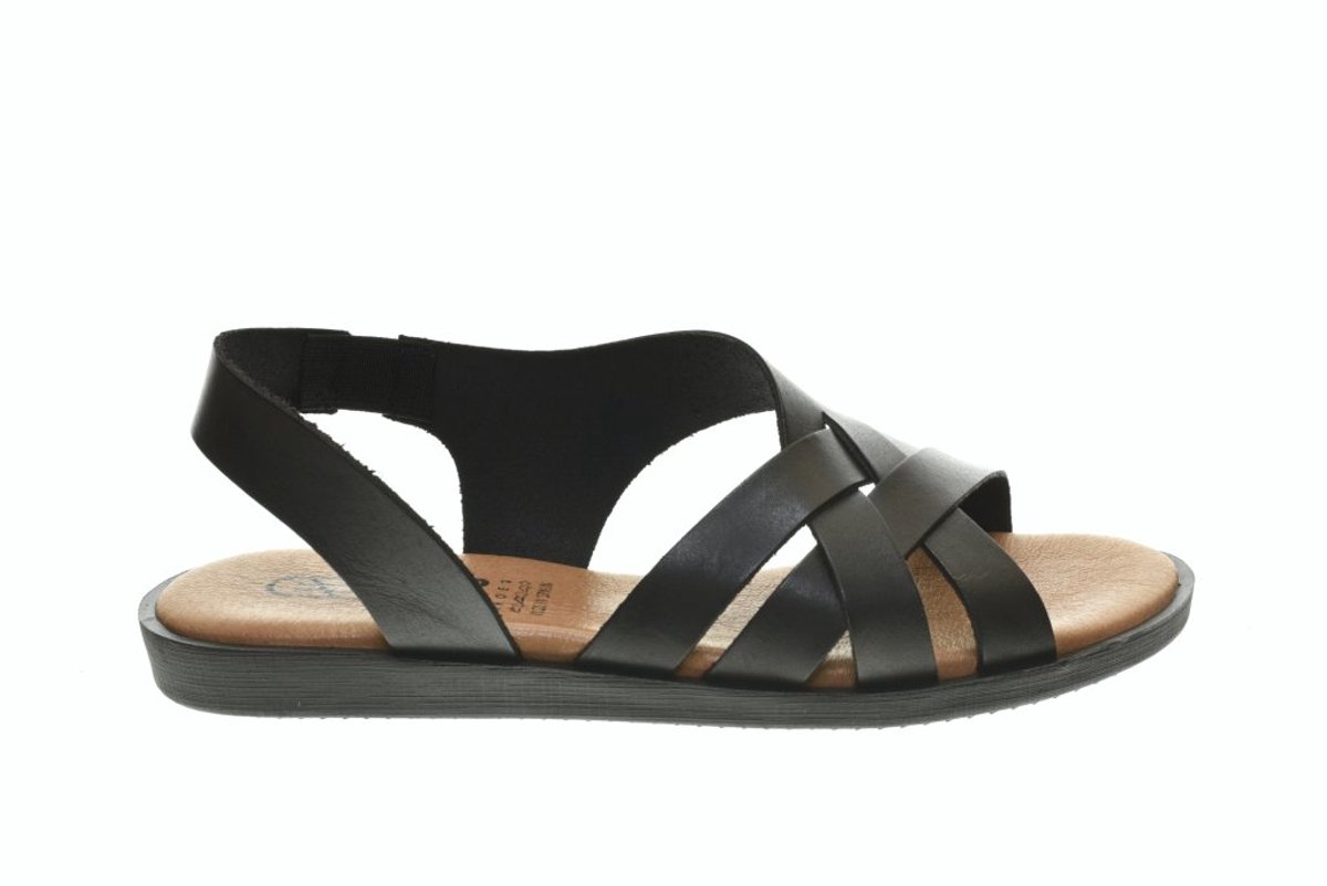 Zwarte Platte Sandalen Hee maat 42
