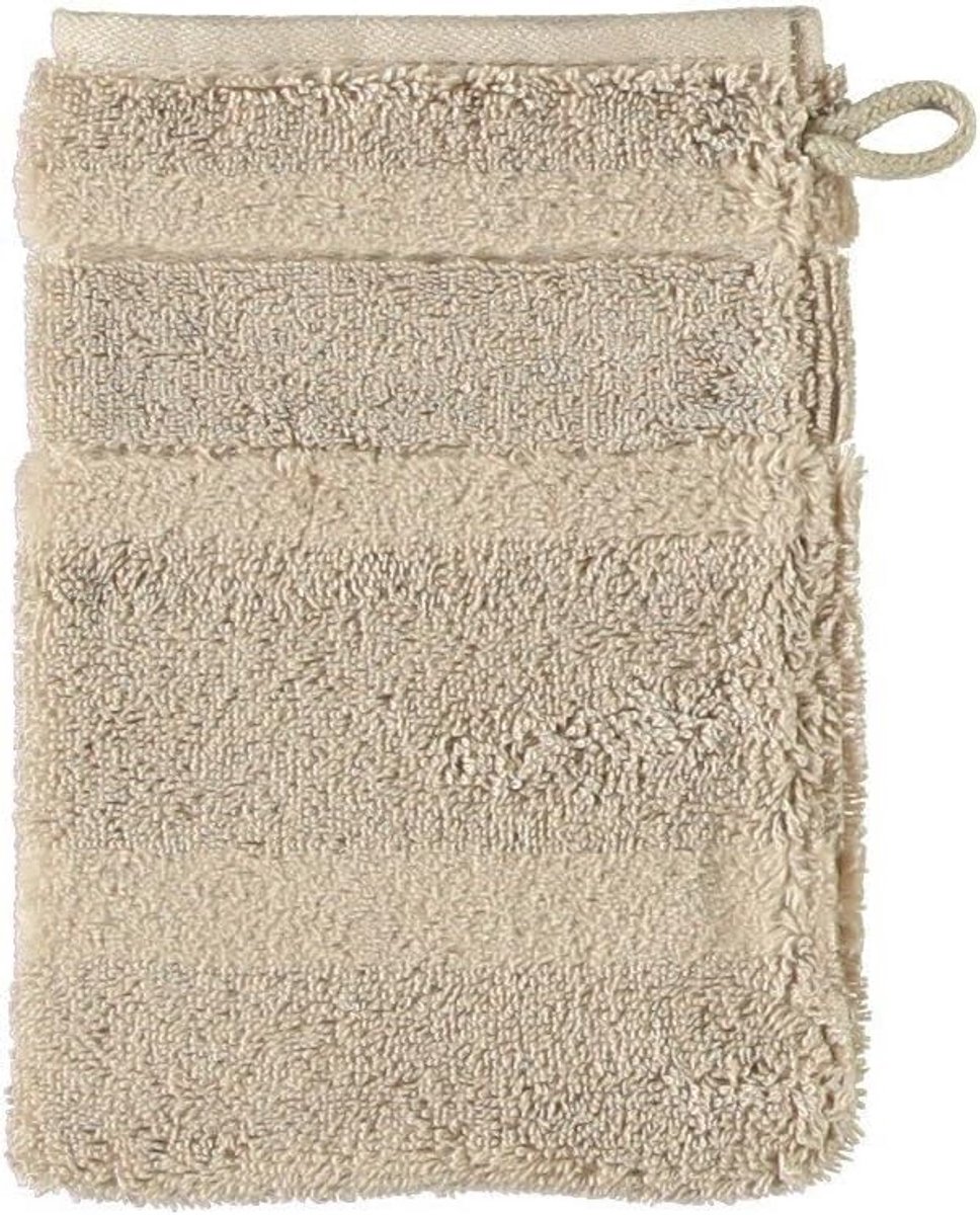 Luxe Katoenen Washandje Badstof Velours Zandkleurig