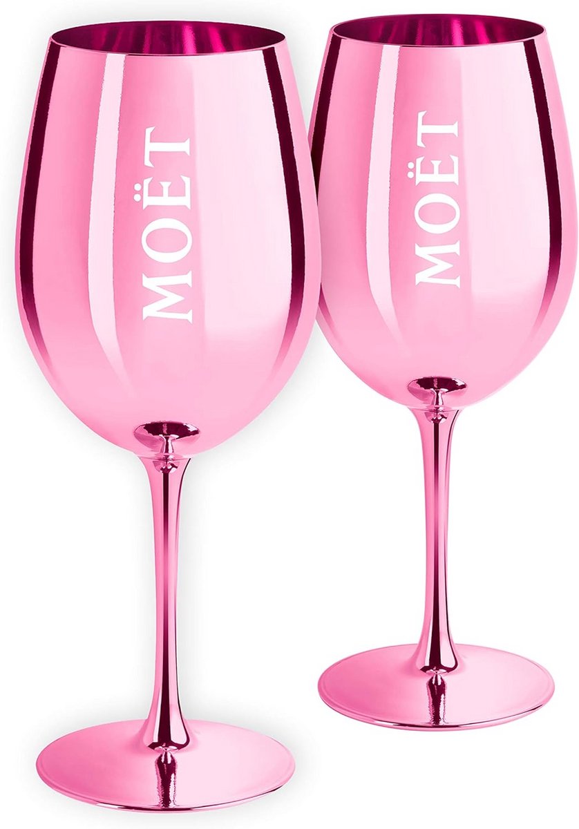 2x Luxe Champagneglazen Set - Roze Afwerking met Inscriptie