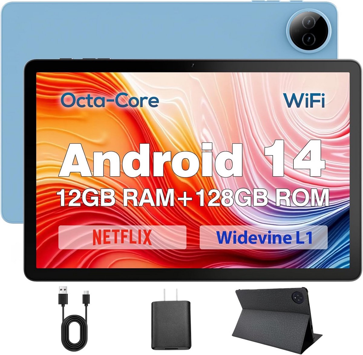 Android Tablet 10,1 inch HD Octa-Core 12GB RAM 128GB Opslag Kantoor & Entertainment