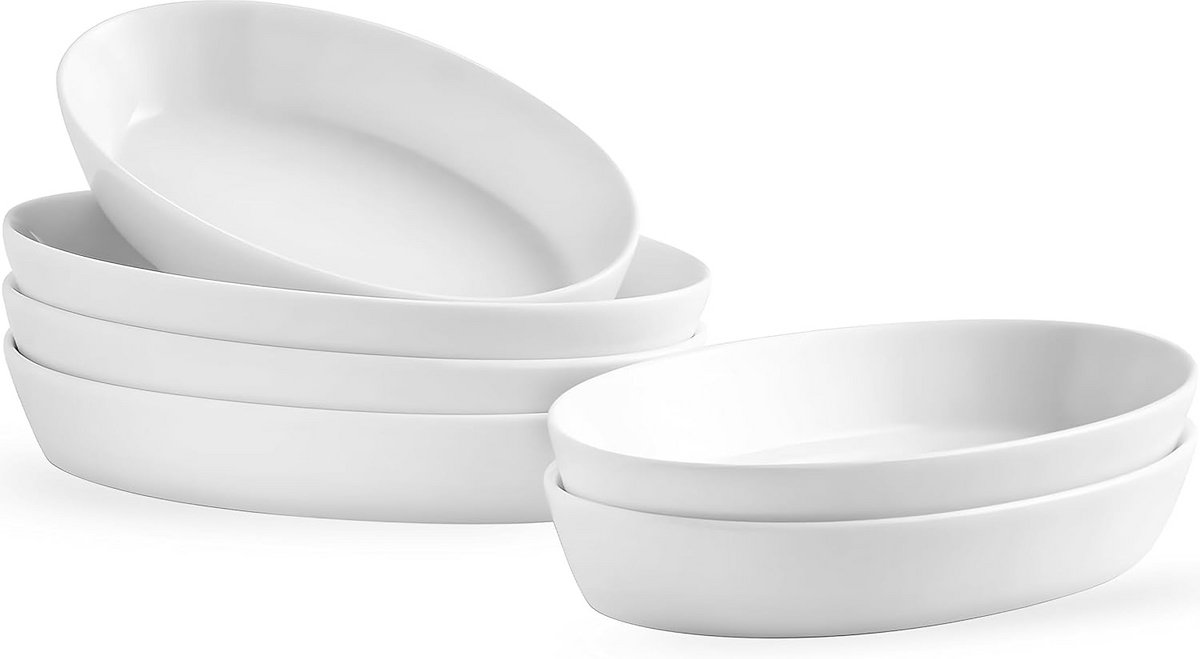 Set van 6 Ovenschalen Keramiek - Individuele Lasagne en Tiramisu Bakvormen