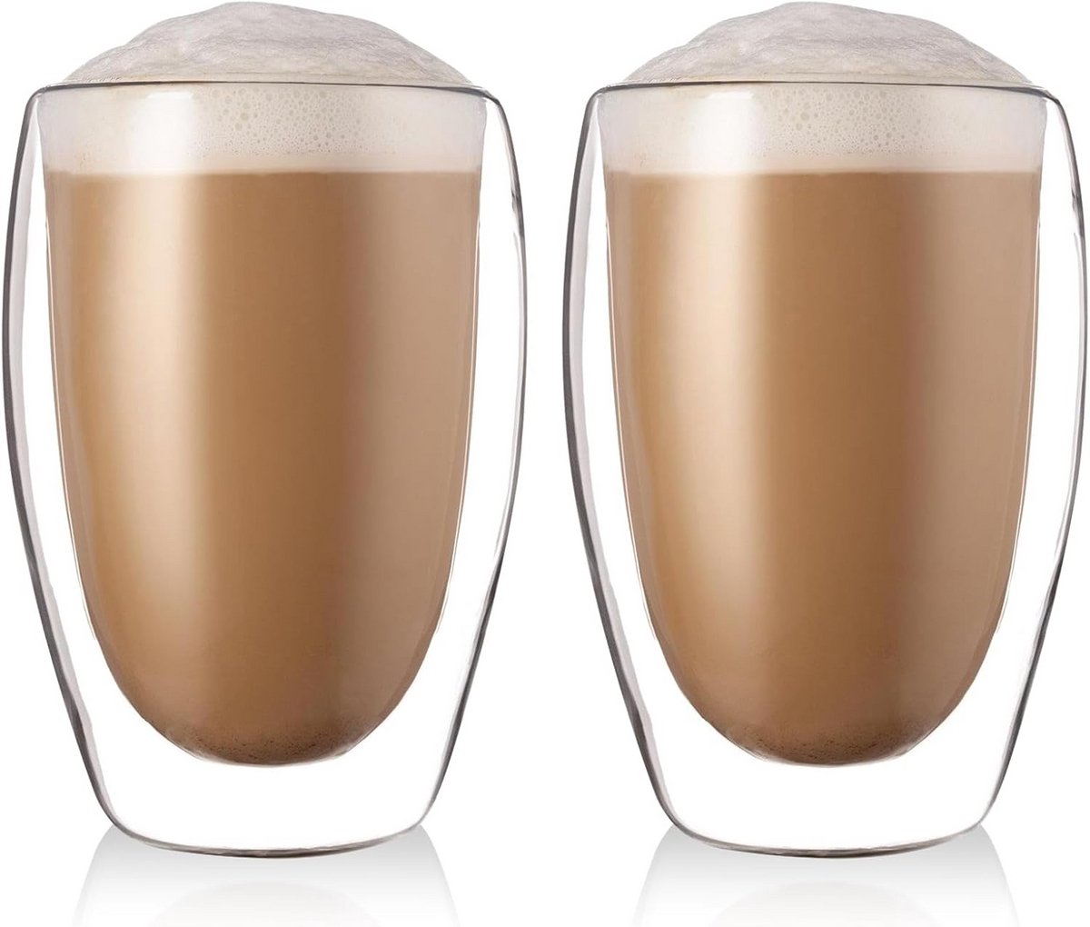 Dubbelwandige Glazen voor Latte Macchiato en Cappuccino 2x 450 ml