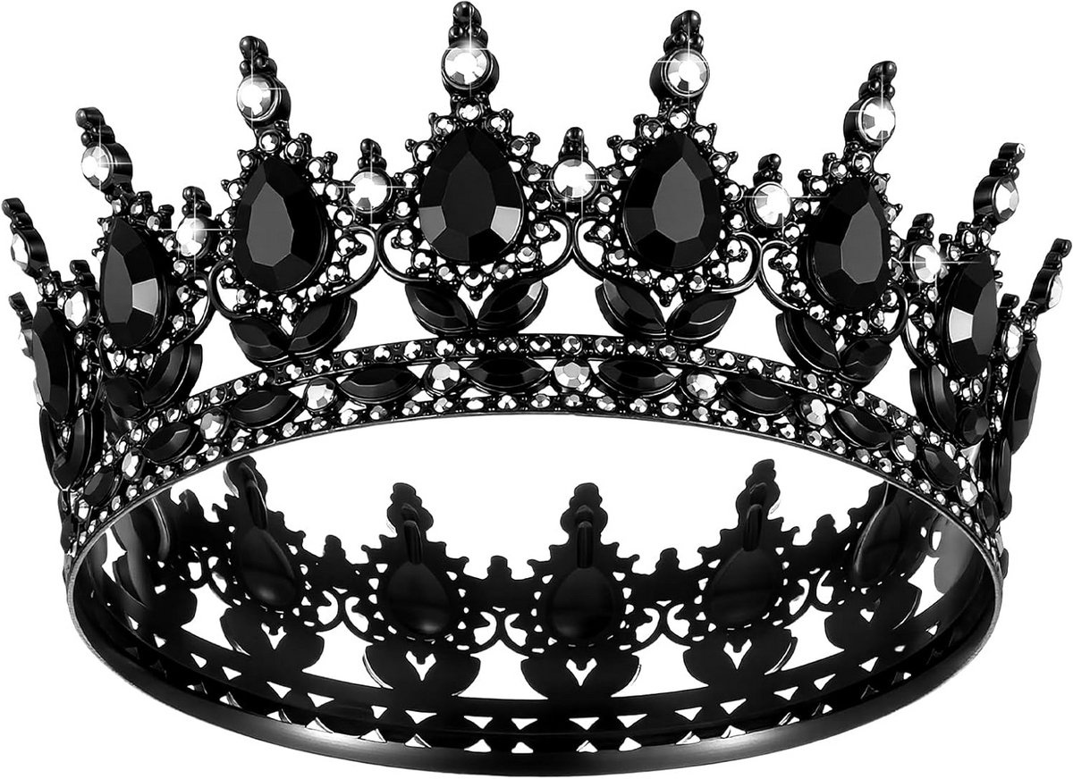 Prachtige Gouden Koninginnenkroon met Strass voor Dames en Meisjes