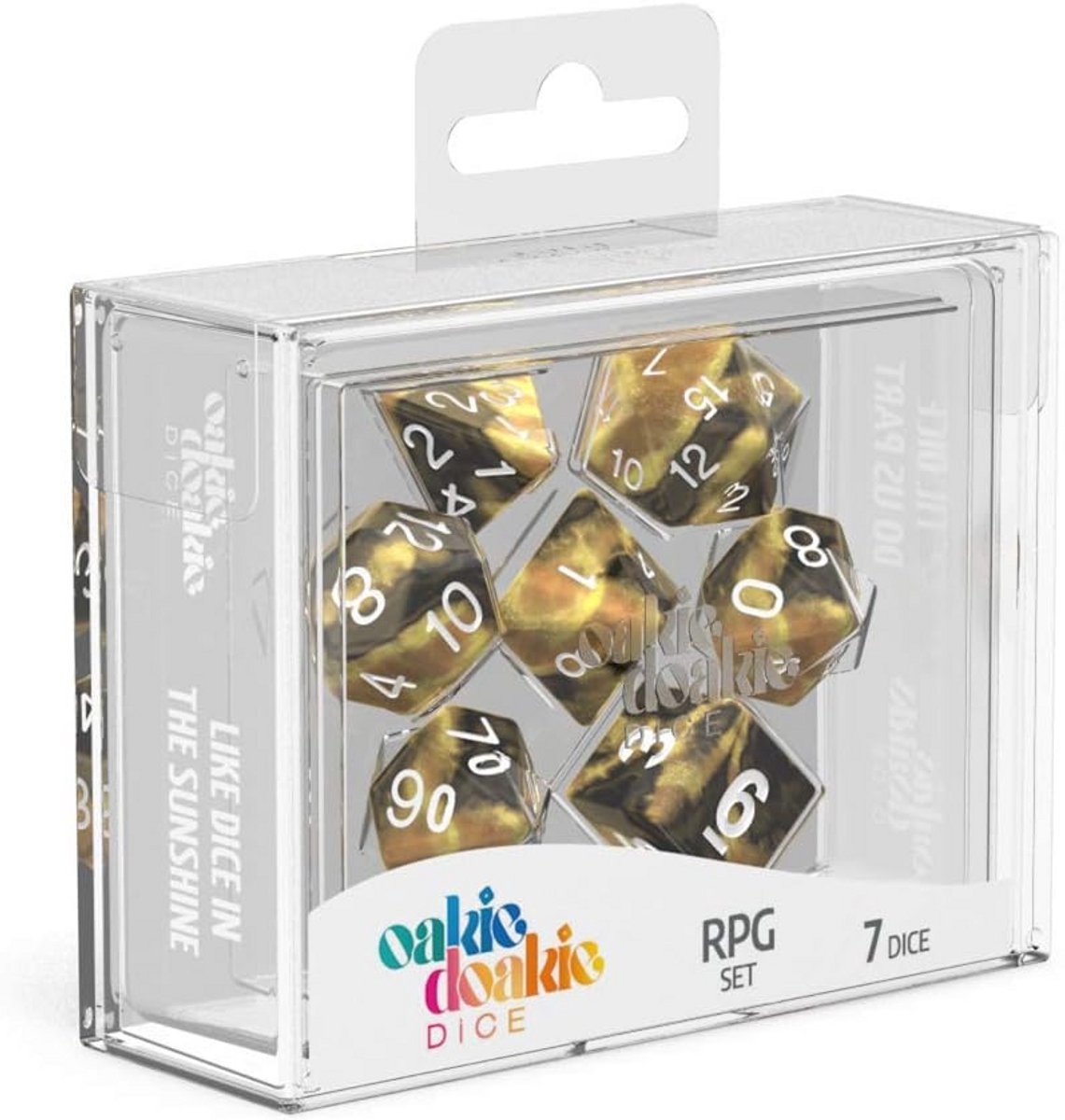 RPG Dobbelstenen Set Zeven Stuks in Tweekleurig Ontwerp