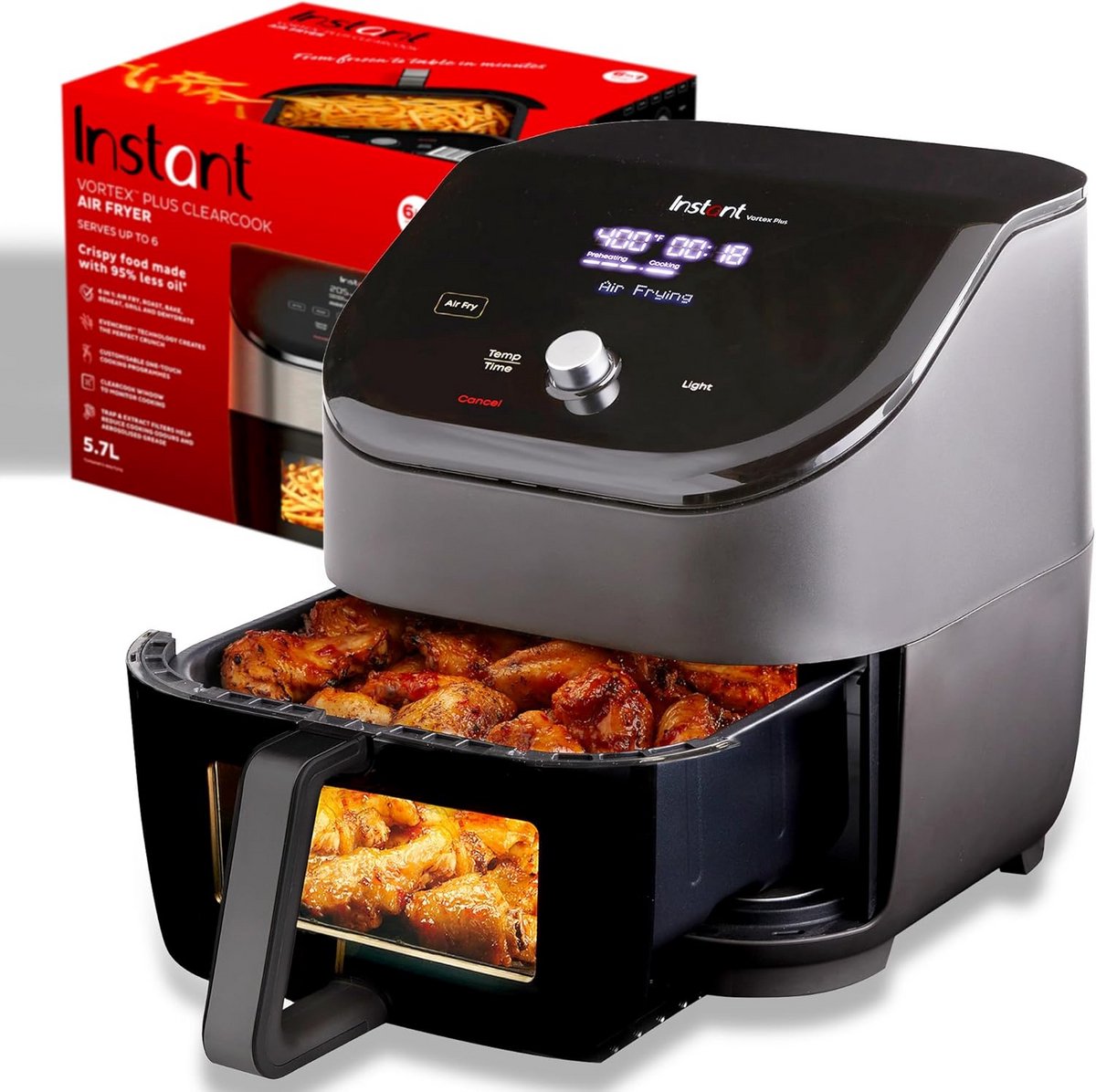 Airfryer Oven 6-in-1 met ClearCook Venster en Digitaal Touchscreen - 6 Kwart Capaciteit