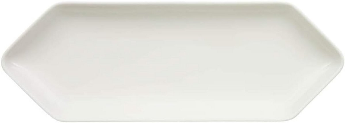 Zeshoekige serveerschaal porselein 33x12cm