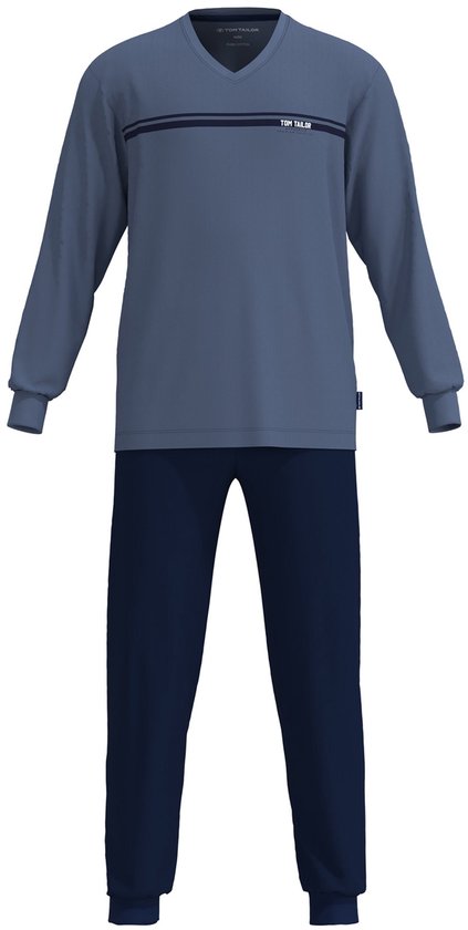 TOM TAILOR - pyjamaset lang basic logo blauw