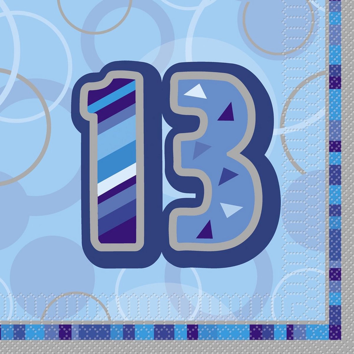 Glitter Servetten Verjaardag Blauw 16 Stuks