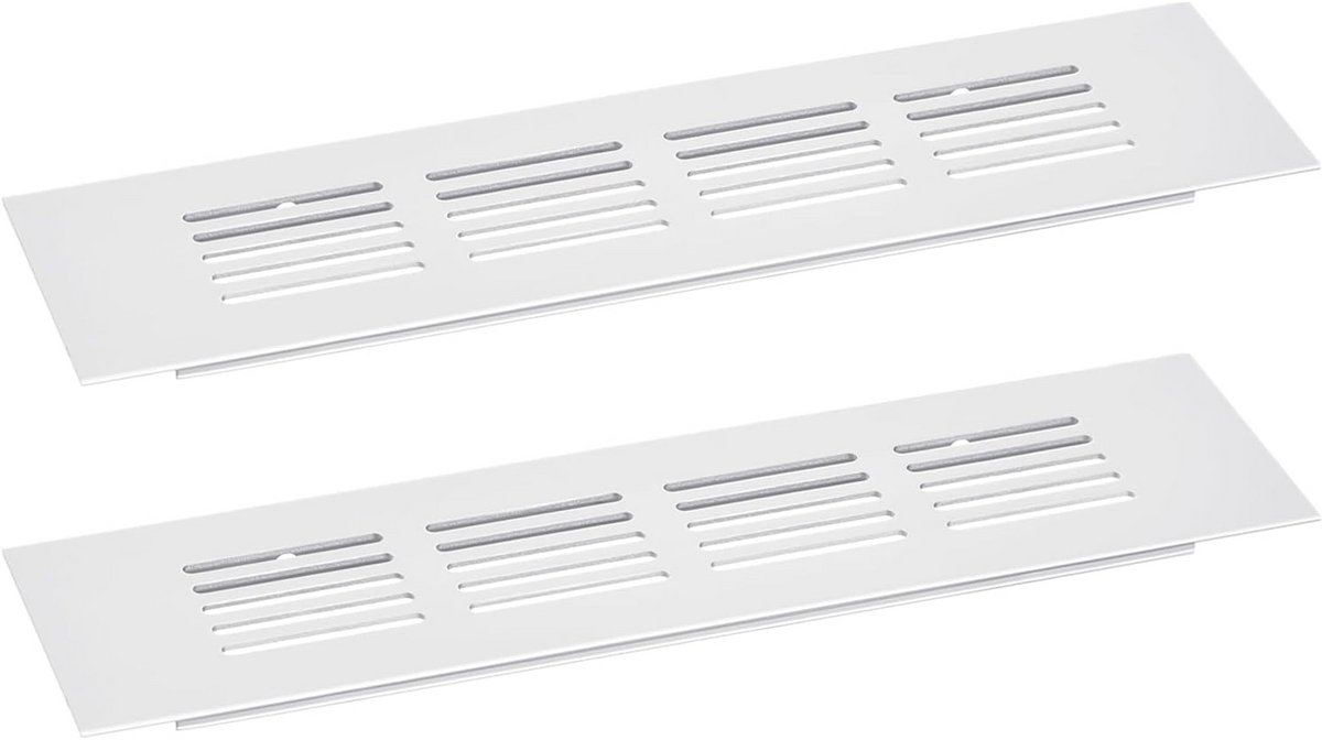 Rechthoekig Ventilatie Rooster Aluminium Zilver 2 Stuks