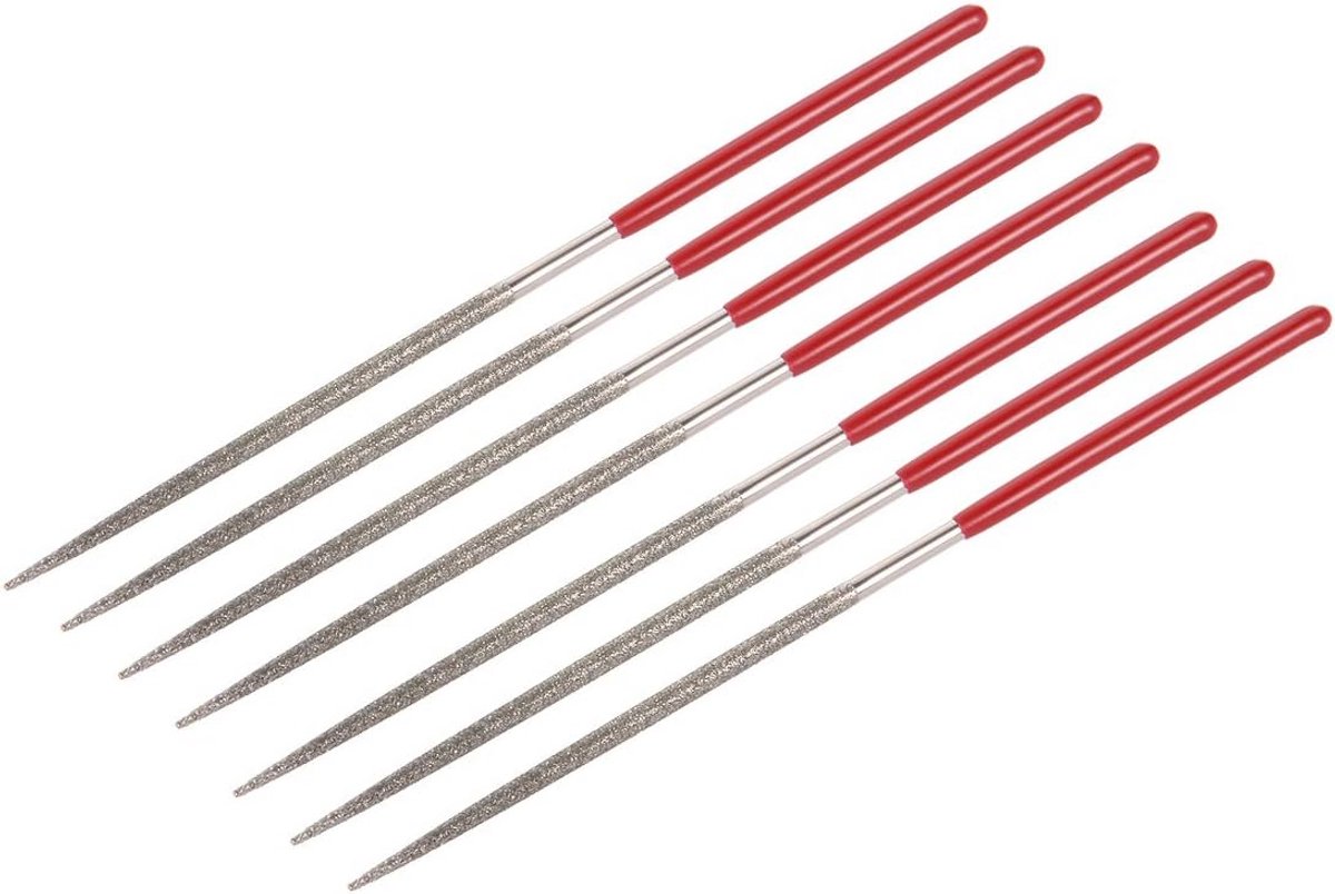 Set van 7 Diamantvijlen Naalden - 2mm Rond - 150 Grit voor Precisiewerk