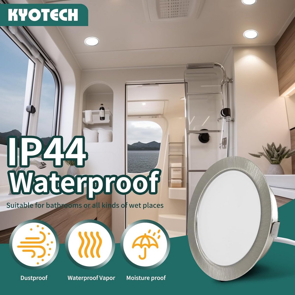 Set van 6 Dimbare LED Inbouwspots Platte Meubels 4000K Natuurlijk Wit IP44