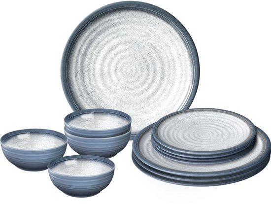 Brunner - Camping Serviesset - Tuscany - Midday - 12 delig - Melamine - Vaatwasserbestendig - BPA-vrij — afbeelding 2