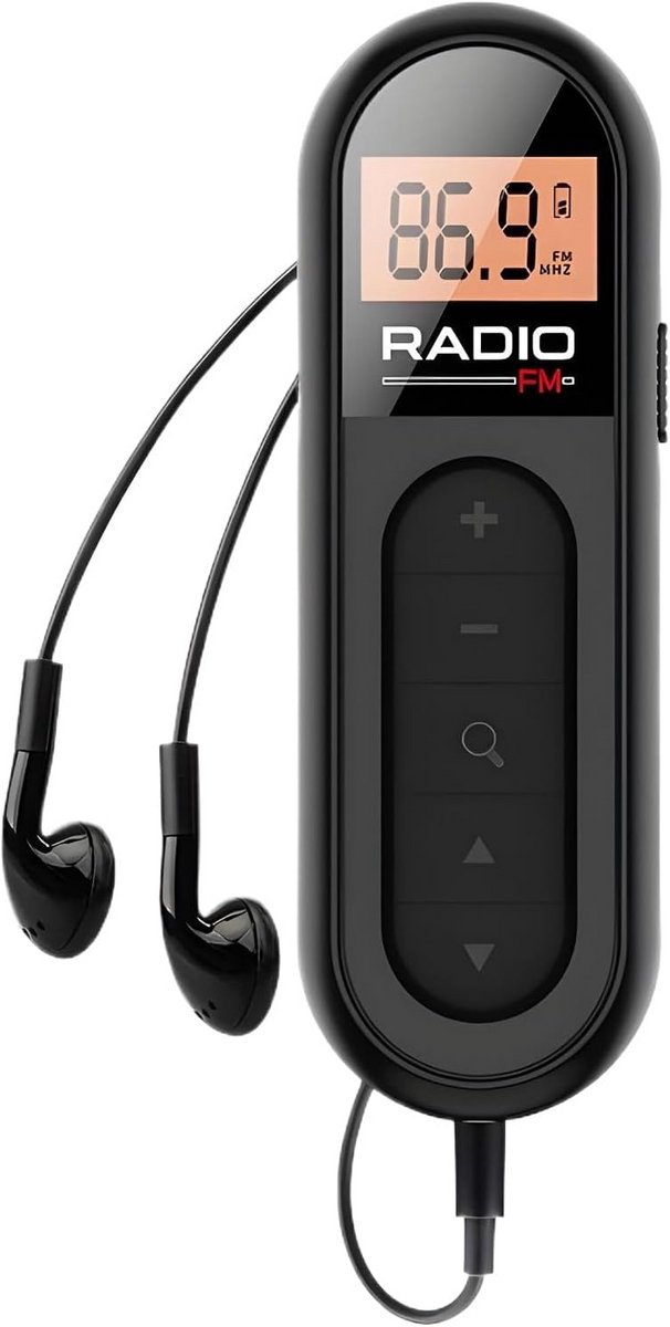 Draagbare Oplaadbare Joggingradio met Clip - Compacte FM Radio voor Onderweg