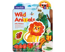 MIEREDU Jelly Stickers - Wilde Dieren - Herbruikbaar - +30 Stuks - 3 Jaar