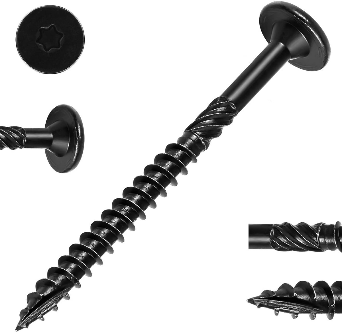 Set van 50 Zwarte Duurzame Houtschroeven (20 cm) voor Buiten en Binnen - Sterke Verbinding
