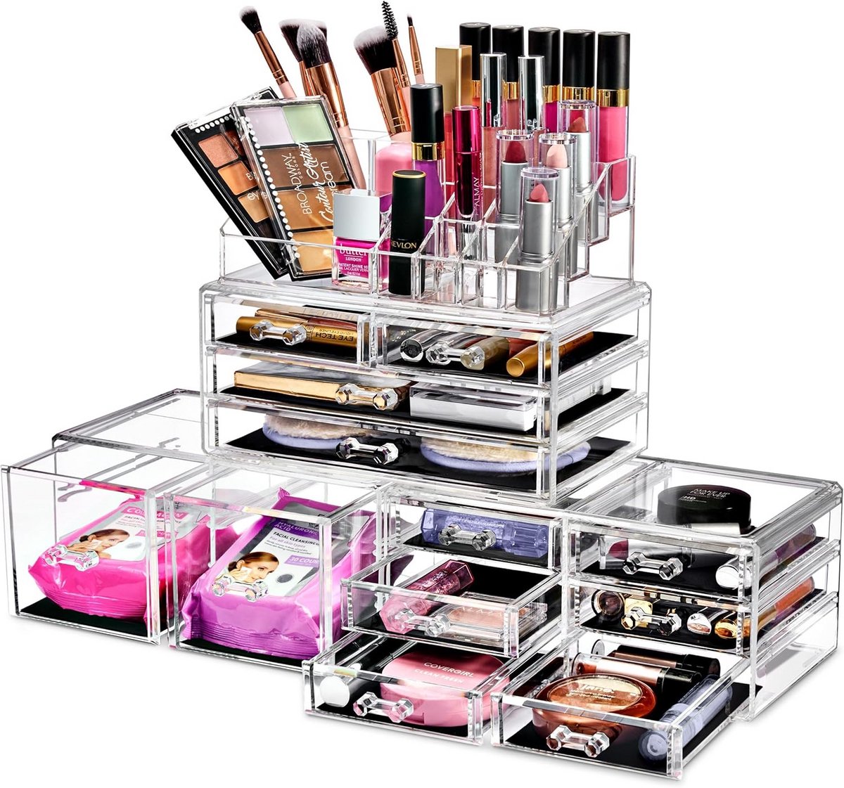 Sorbus Cosmetic Makeup and Jewelry Storage Case Display Organizer - Spacious Design - Great for Bathroom, Dresser, Vanity and Countertop (X Large - Style 2)