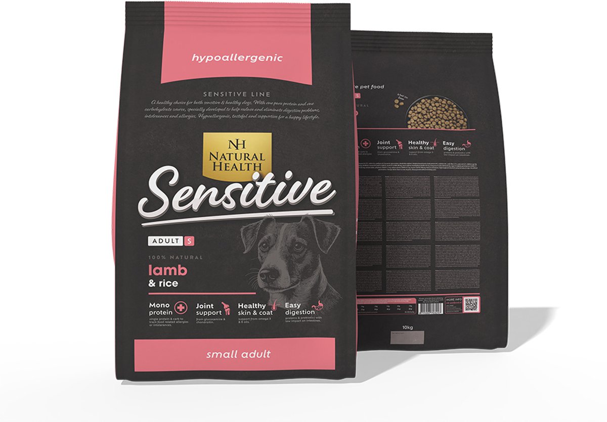 Natural Health hondenvoer Adult Lam Small Bites 10 kg - Hond