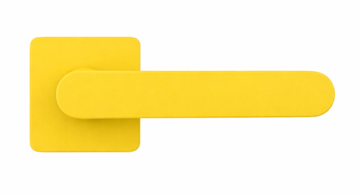 Deurkruk OneQ - Colombo Design Mood Collection - Lemon Yellow - vierkant rozet - set
