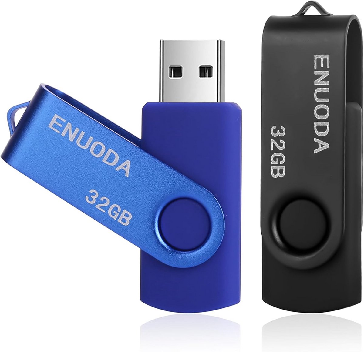 2x 32GB USB 2.0 Stick Geheugenstick Hoge Snelheid Geheugen USB Stick Zwart Blauw