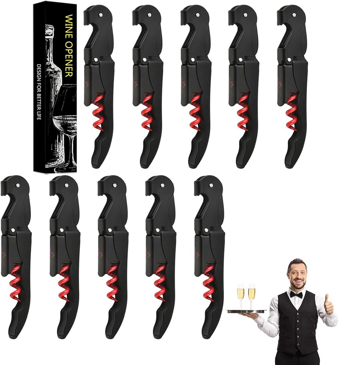 Professionele Kurkentrekker & Flesopener voor Wijn en Bier - Sommelier Model