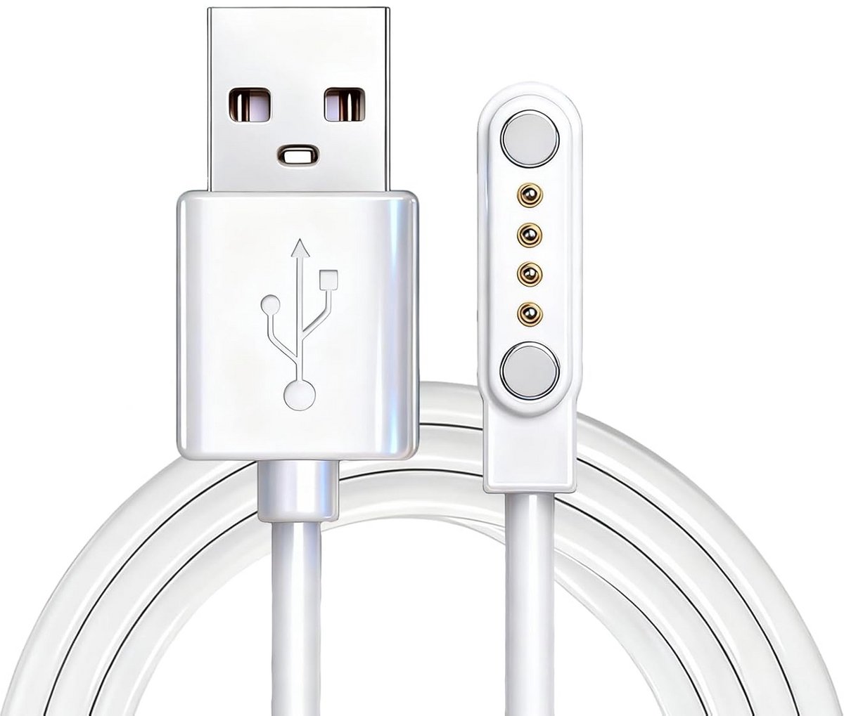 Universele Magnetische USB Oplaadkabel Smartwatch met 4-Polige Aansluiting (2,54 mm)
