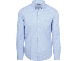 NZA Shirt Tuki Jacquard Print Blauw - Maat M - Heren - Overhemden Casual