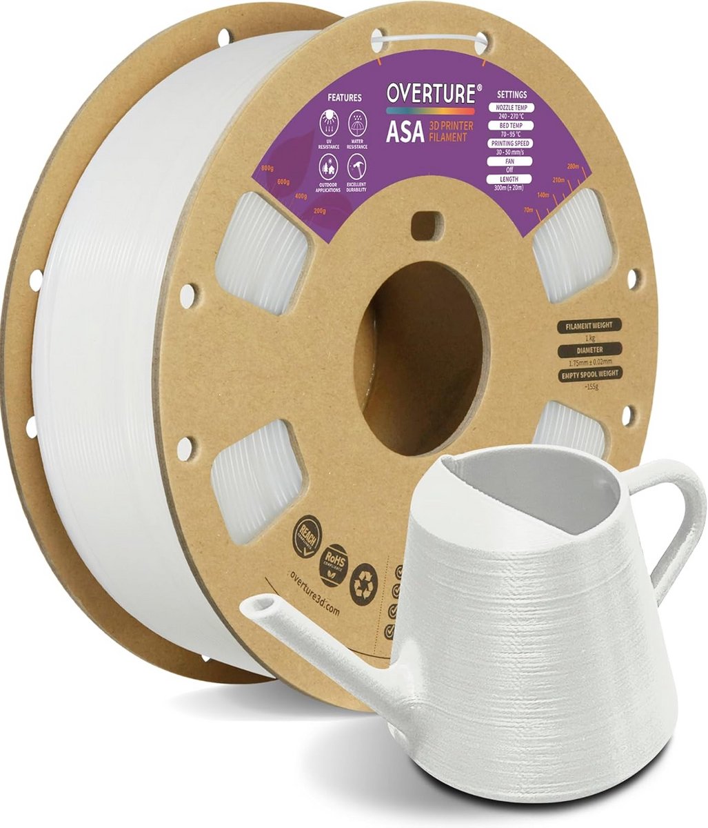 ASA Filament 1.75mm 1kg voor 3D Printer - UV-bestendig en voor Buitenonderdelen