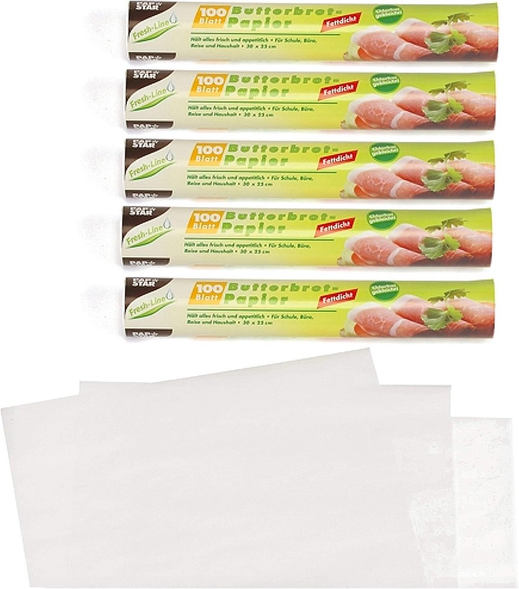 Bakpapier en Broodwikkels 25x30 cm - 500 Vellen