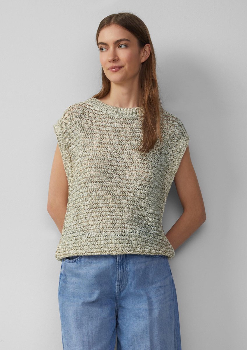 Relaxed fit spencer van ajourbreisel