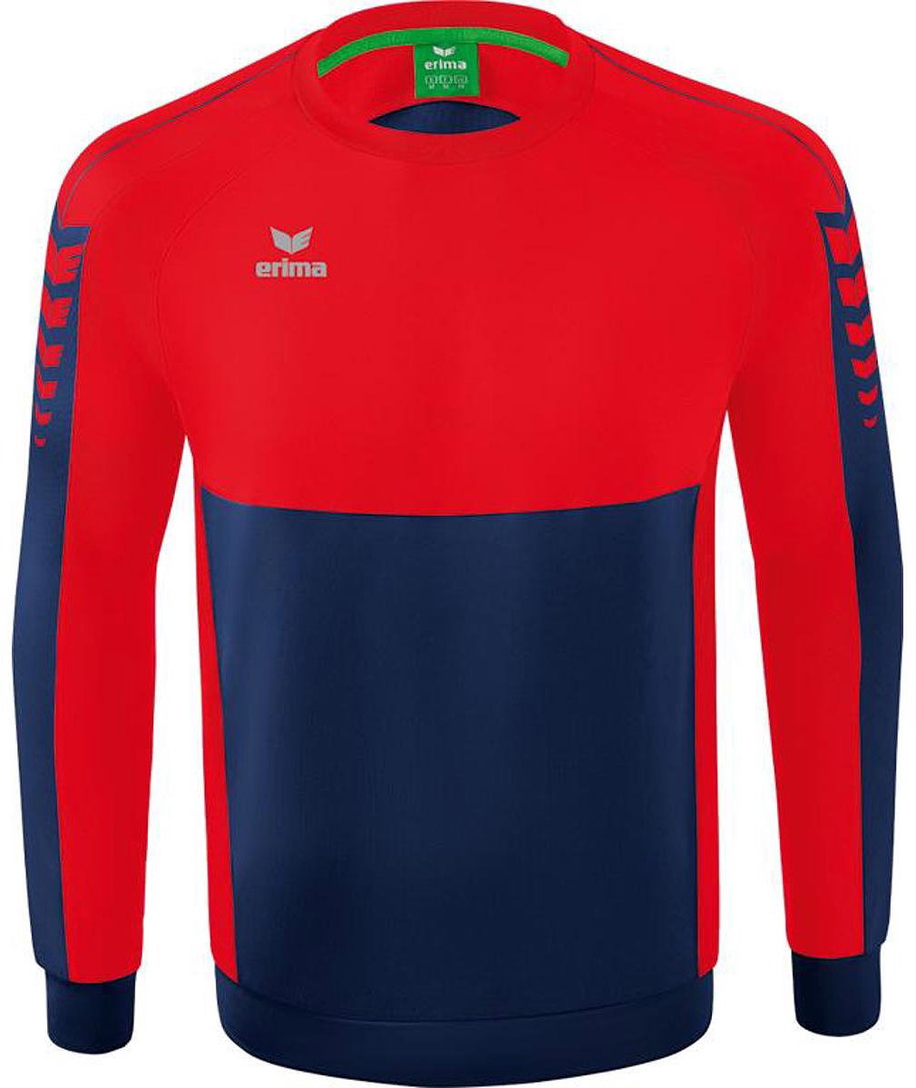 Erima Six Wings Sweatshirt Kinderen - New Navy / Rood | Maat: 152