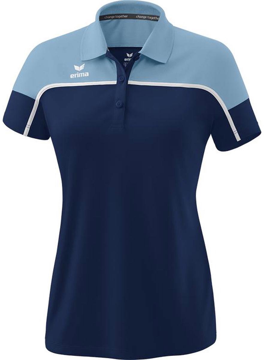 Erima Change Polo Dames - New Navy / Faded Denim / Wit | Maat: 44