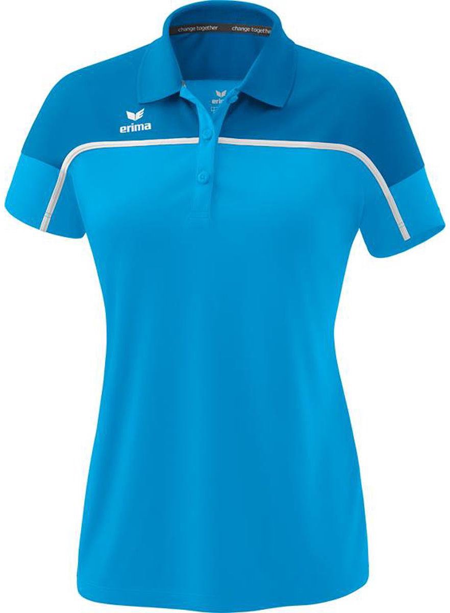 Erima Change Polo Dames - Curaçao / Wit | Maat: 36