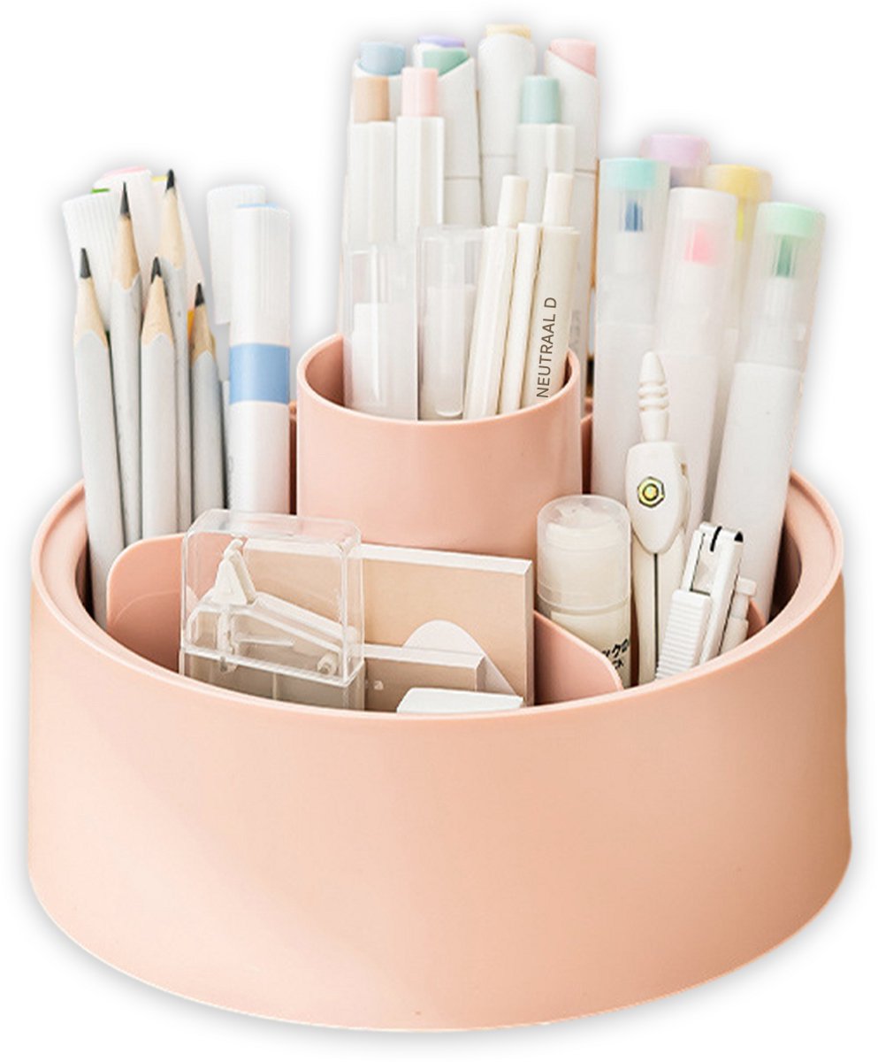 Make-up Organizer - Draaibare Cosmetica Houder - 6 Vakken Draaibaar - 1 Stuk - Roze
