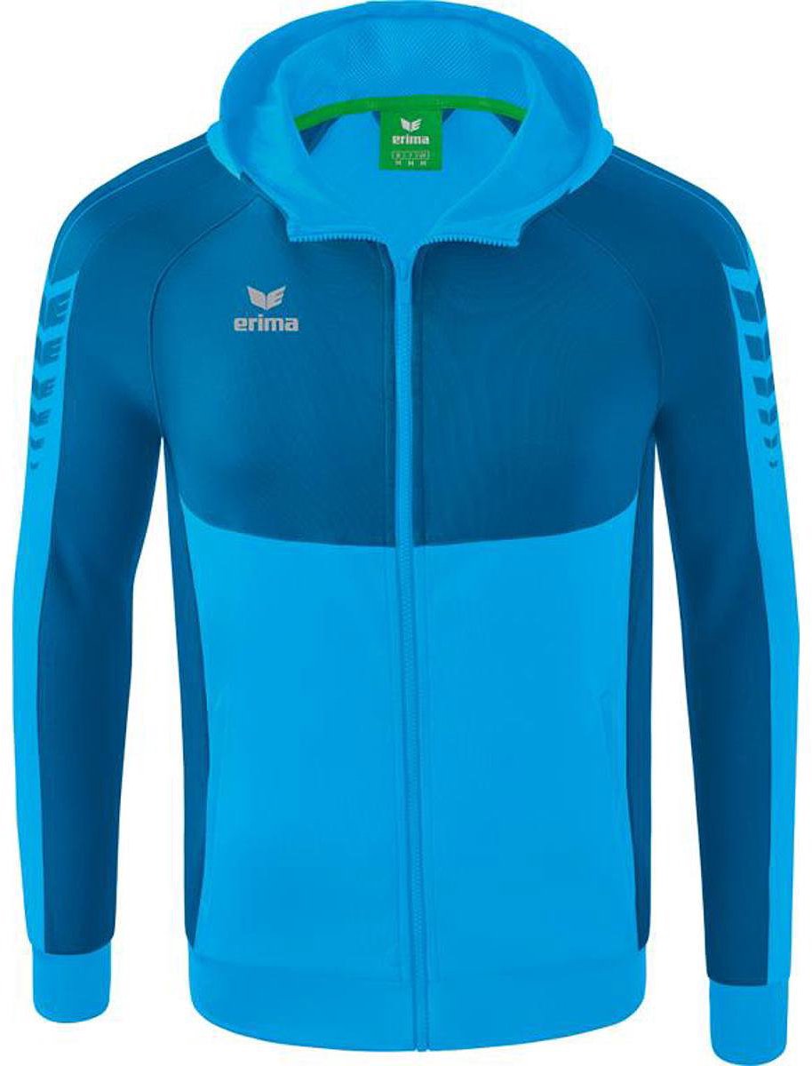Erima Six Wings Trainingsjack Met Capuchon Kinderen - Curaçao | Maat: 152