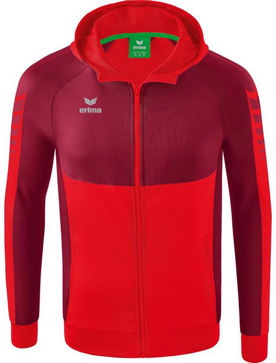 Erima Six Wings Trainingsjack Met Capuchon Kinderen - Rood / Bordeaux | Maat: 164