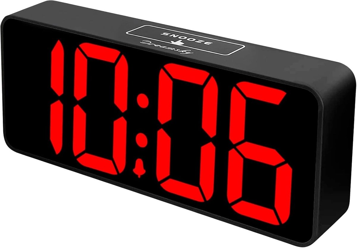Grote Digitale Wekker - Jumbo Display Klok - Senioren en Slechtzienden - Volledig Dimbare Helderheid - 9 Inch Scherm
