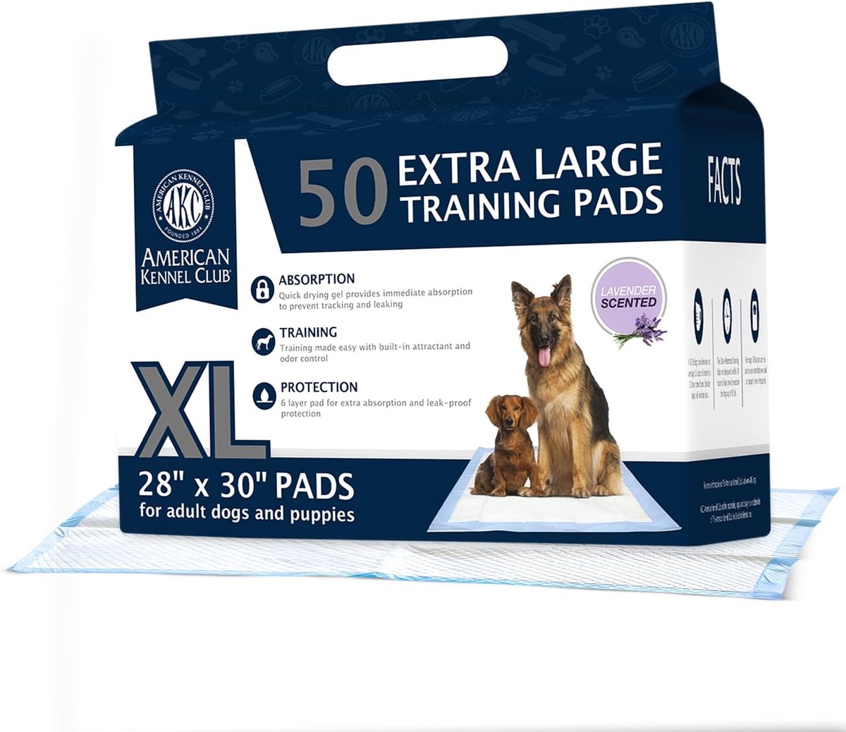 Puppy Trainingspads - Plasmatjes Honden - Zindelijkheidstraining Binnen - Snel Absorberende Gel - 71 x 86 cm - Wit en Blauw