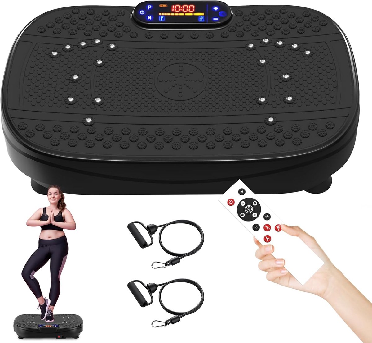 Trillingsplaat fitnessplatform oefenmachine - vibrerend schudden full body shaker workout fitnessplatform trilplaat voor lymfedrainage gewichtsverlies (zwart)
